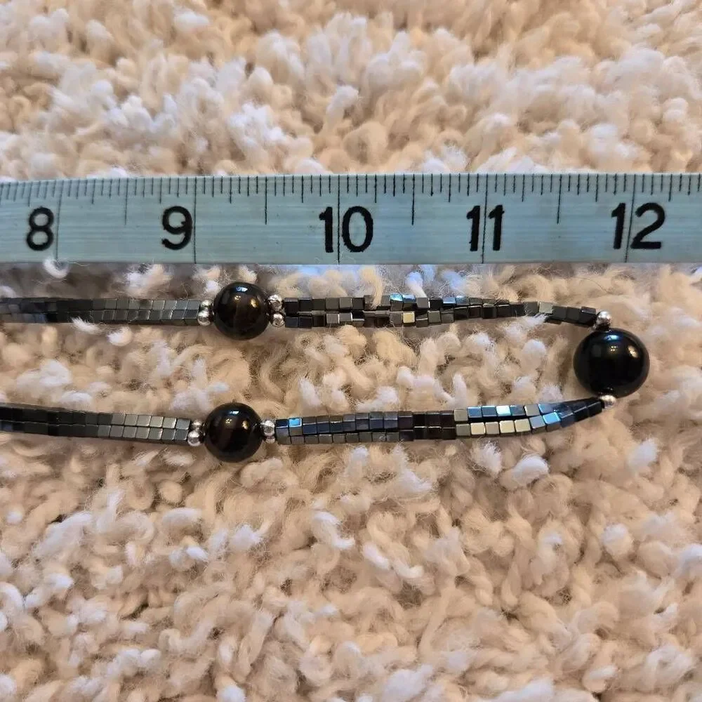 Black Hemitite & Black Bead Necklace